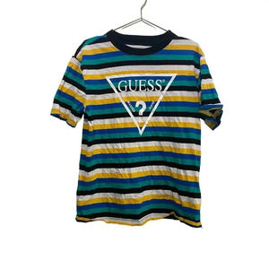 Guess Originals Green Short Sleeve Crew Neck Striped T-Shirt Size Small